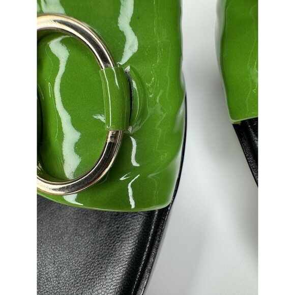 Gucci Horsebit Size 9,5/40 Green Patent Leather Heel Sandal - Picture 14 of 16
